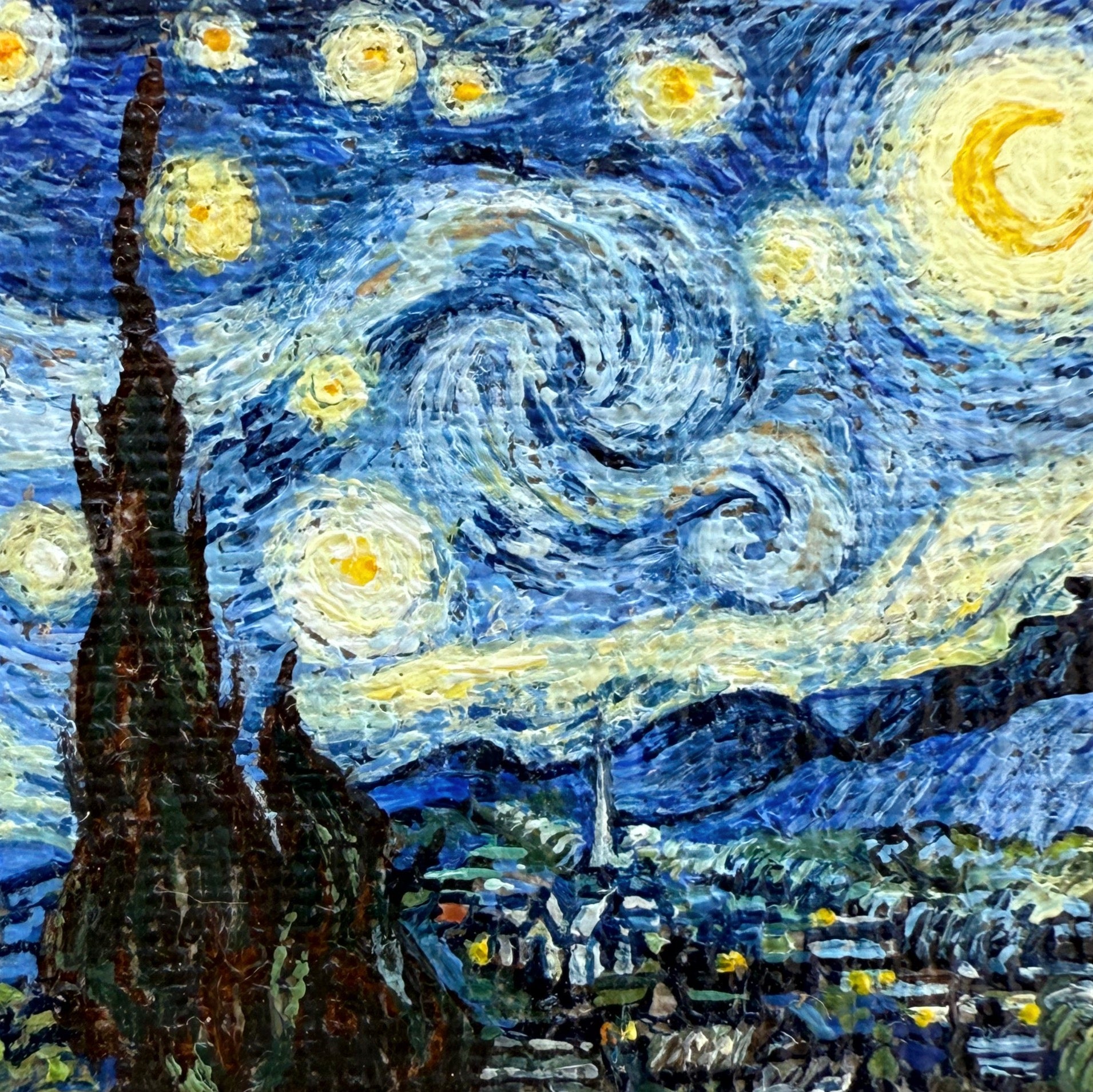 A miniature master study of Van Gogh’s “Starry Night”